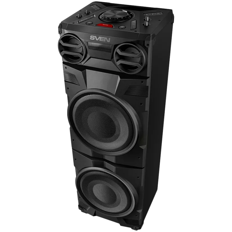 Altifalante SVEN PS-1900, preto (1000W, TWS, Bluetooth, FM, USB, ecrã LED, alimentação por rede)