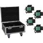 EUROLITE conjunto de 4x LED CLS-9 QCL RGB/WW 9x7W com estojo