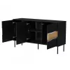 Cama Meble INSERTO 3D cómoda, 143,5x40x80 cm, preta, com LED