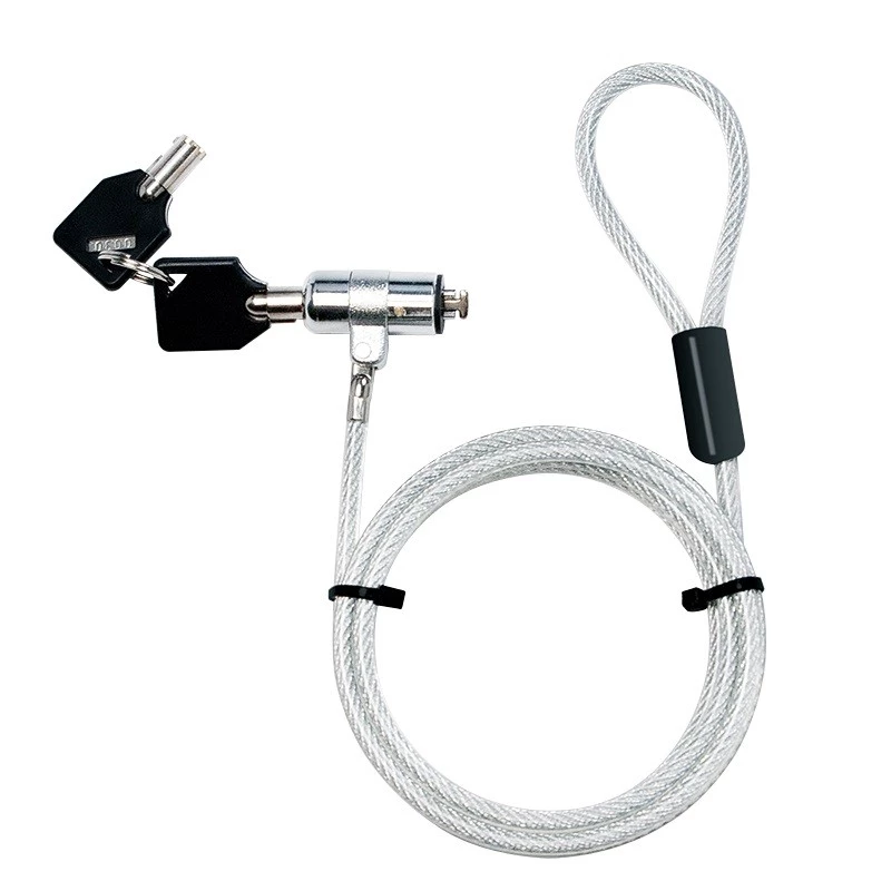 Cabo de segurança LogiLink NBS009 para portátil com chave, 1,8 m, T-bar, 1,5 cm, 2 chaves, slim, prateado