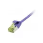 Cabo de rede RJ45, CAT6A 500 MHz, 0,15 m, lilás, U/FTP, cabo redondo Slimline d=3,8 mm, TPE/LSZH (Superflex), AWG32, com cabo bruto Cat.7, Synergy 21 (S217390V3)