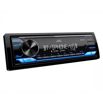 Autorrádio JVC KDX-382BT com Bluetooth e USB — Single DIN, entrada AUX, sintonizador FM