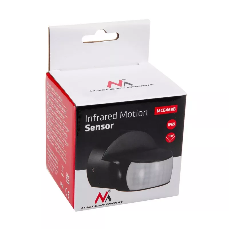 Detetor de movimento infravermelho MACLEAN MCE468B IP65 — detetor de presença infravermelho, resistente às intempéries