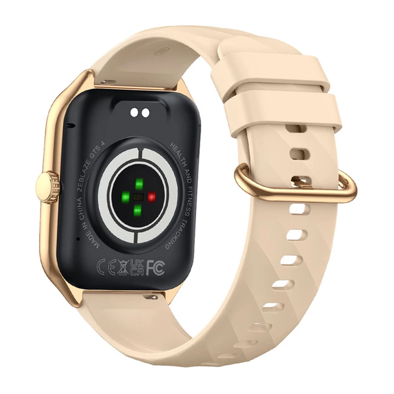 Smartwatch Zeblaze GTS 4 — 4,93 cm (1,94 polegadas) AMOLED 466×466 px, ecrã tátil, Wi-Fi, caixa metálica, bracelete de silicone bege