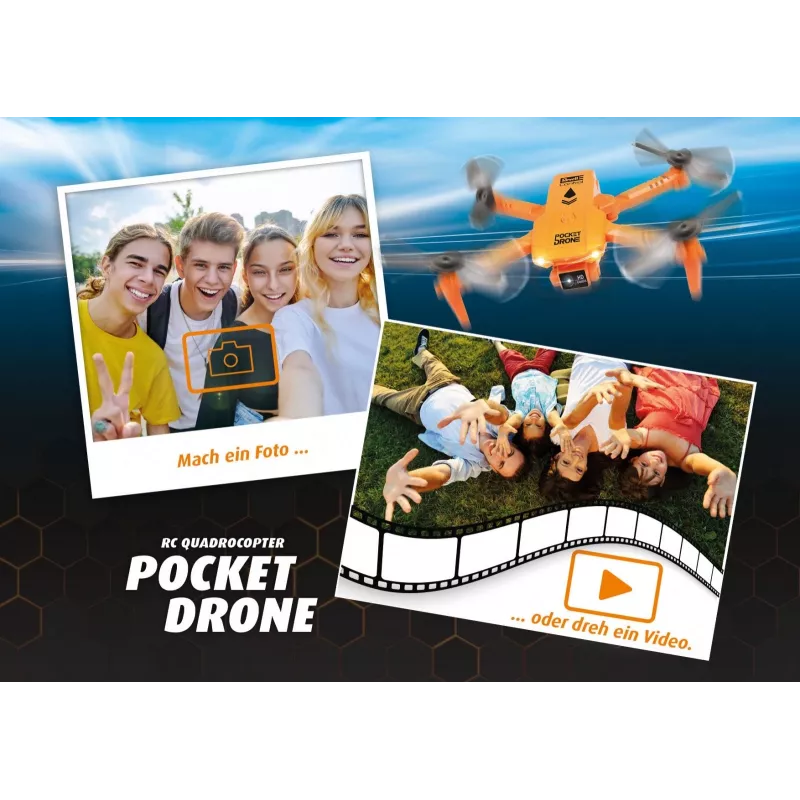 Quadricóptero RC REVELL Pocket Drone 23810 — 2,4 GHz, controlo remoto de 4 canais