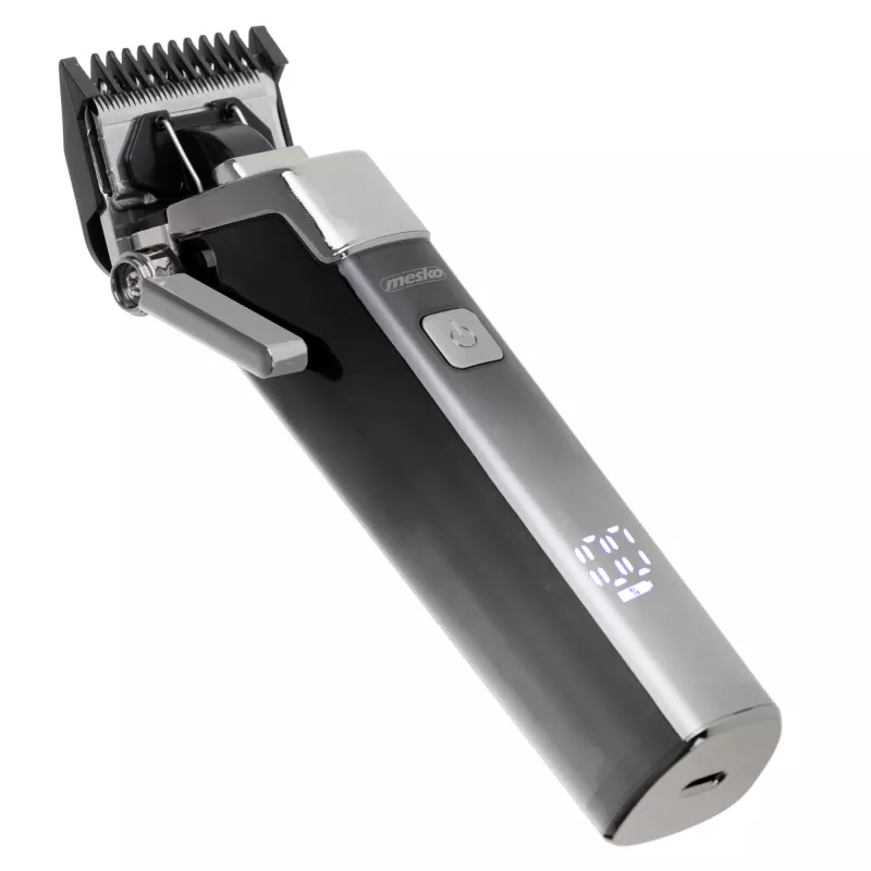 Máquina de cortar cabelo Mesko com visor LED | MS 2842 | Sem fios | 8 níveis de comprimento | Cinzento