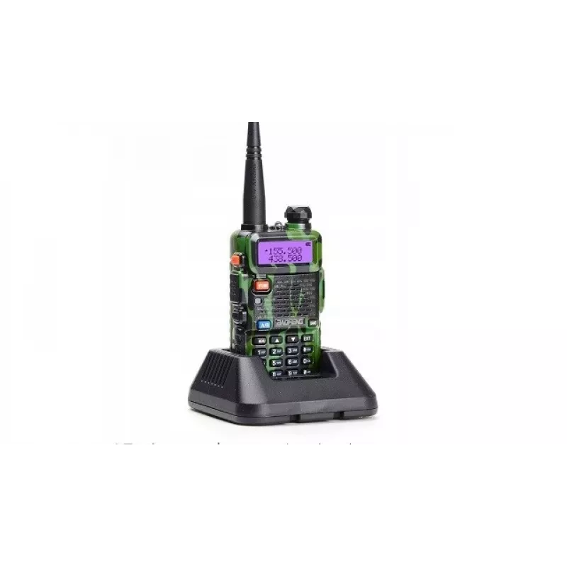 Rádio bidirecional portátil Baofeng UV-5R 5W HT camuflado — FM dual-band, 5 W, bateria de 1800 mAh