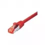 Tecline - cabo de rede - RJ-45 (M) para RJ-45 (M) - 1,5 m - SFTP, PiMF - CAT 6 - sem halogéneos, snagless - vermelho (715015R)