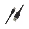 Cabo entrançado USB-C para USB-A 15 cm preto