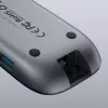 AUKEY CB-C71 hub USB-C 8 em 1, 3x USB-A 3.0, HDMI 4K@30Hz, Gigabit RJ45, SD/microSD, USB-C PD 100 W, cabo de 0,15 m, alumínio, preto