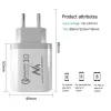 Carregador de parede MACLEAN MCE479W — carregador rápido USB de 3 portas, 18W de potência total