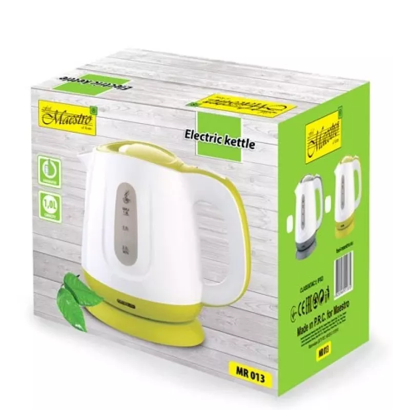 Chaleira elétrica Feel-Maestro MR013, verde, 1 L, 1100 W, verde, branco