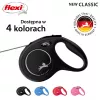 Trella Flexi Classic 5 m preta para cães de porte médio, corda, carga máx. 20 kg, elementos refletores