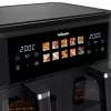 Fritadeira de ar quente Tristar FR-9075 dupla 9 L, 2500 W, controlo tátil, LCD, preto, 60 °C mín.