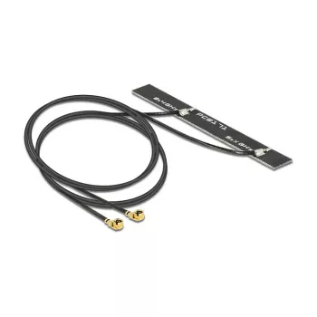 Antena DELOCK dupla Wi-Fi MHF/ e conector compatível FL-LP-068 802.11 ac/a/h/b/g/n 5 dBi 2x500 mm PCB interna