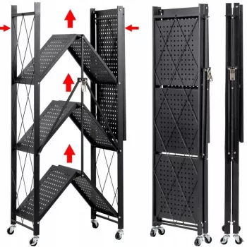 Estante de armazenamento para ferramentas de jardim Top e shop Rack FS004 — aço galvanizado autónomo, 720×340×1270 mm, capacidade de carga 50 kg