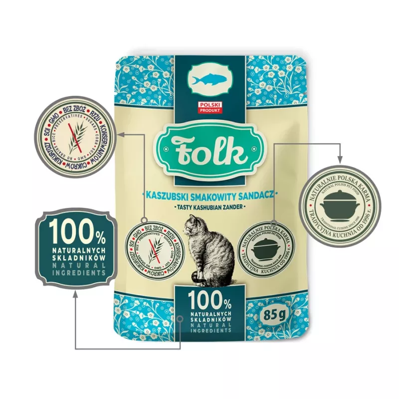 FOLK delicioso sandra da Cassúbia - comida húmida para gatos - 85g