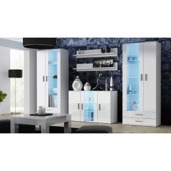 Aparador Cama Sideboard 120 cm SOHO S7 branco/branco brilhante