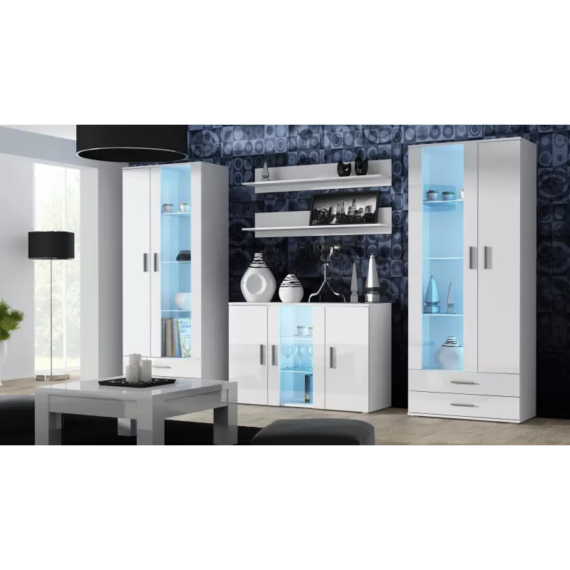 Aparador Cama Sideboard 120 cm SOHO S7 branco/branco brilhante