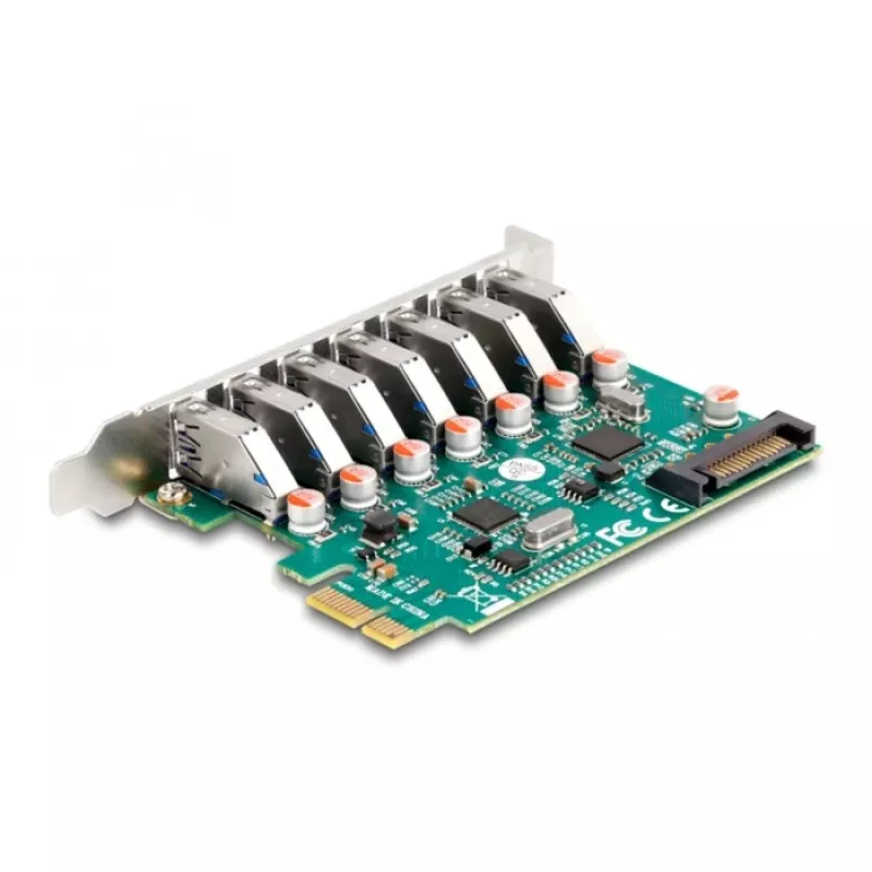 Placa PCI Express x1 DeLOCK para 7 x USB 5 Gbit/s Type-A conector fêmea externo