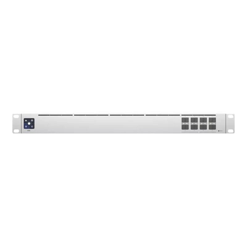 Switch de rede L2 Gerido UBIQUITI USW-Aggregation — 8 slots SFP+, suporte 10G, sem ventoinha, rack 1U, prateado