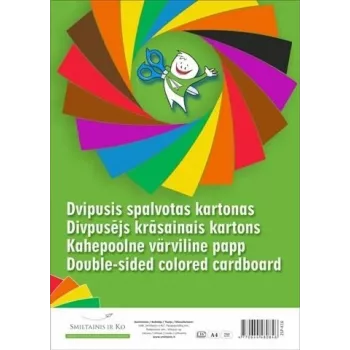 Cartão SMLT A4 190 g/m² colorido frente e verso, pacote para impressão e trabalhos manuais