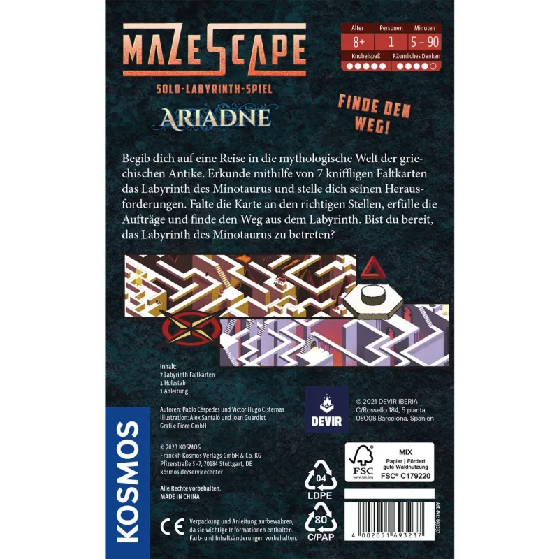 Mazescape Ariadne, jogo de puzzle