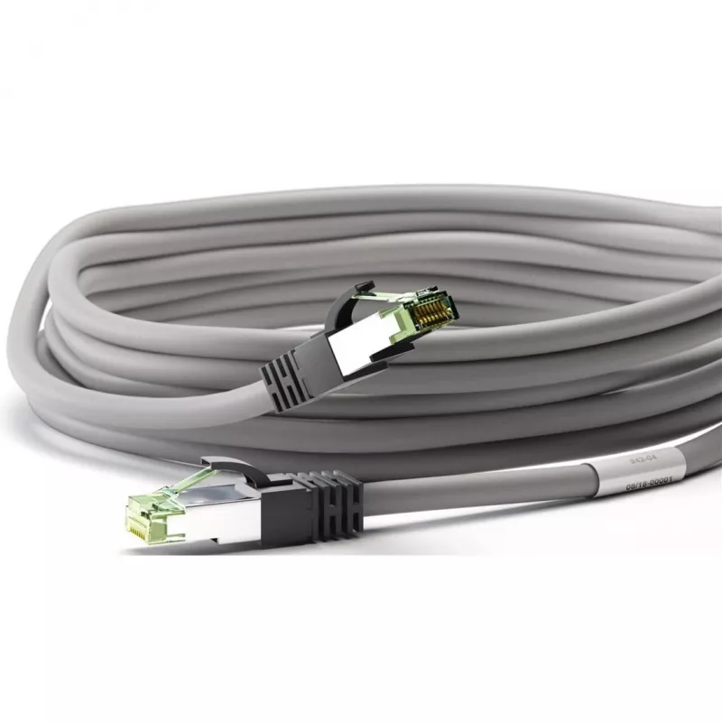 Cabo de rede Goobay CAT 8.1, S/FTP (PiMF), cinzento, 3 m - LSZH sem halogéneos, cobre AWG 24 (55138)