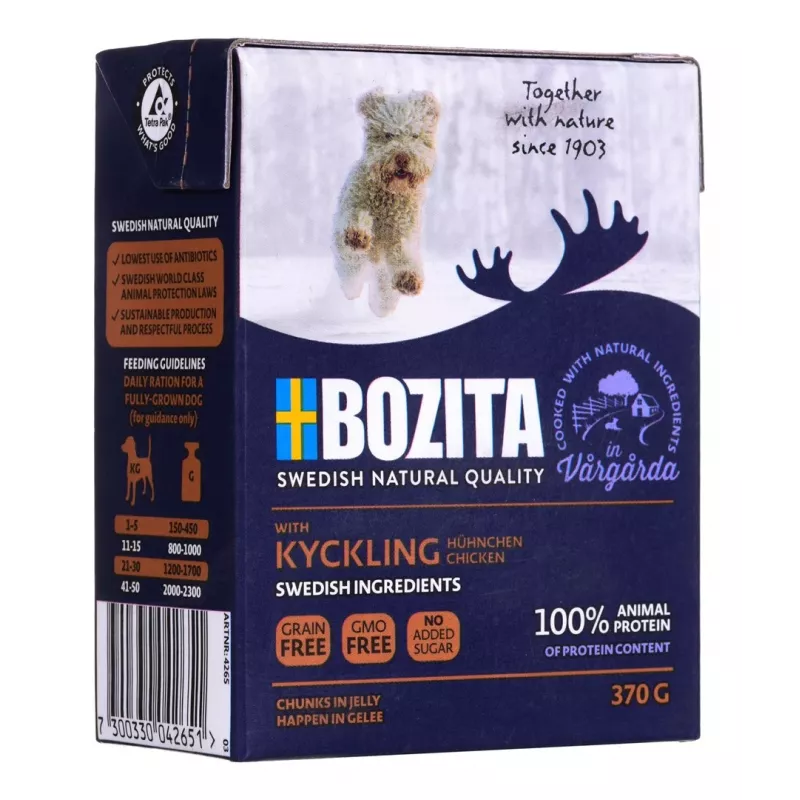 Bozita COM FRANGO – Pedaços em geleia, 370 g, sem glúten e sem soja