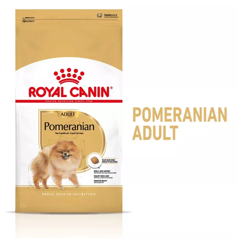 Comida seca Royal Canin Pomeranian Adult 3 kg – fórmula para raças pequenas para pomerânias adultos