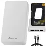 Powerbank Extralink EPB-078W 10000 mAh branco, USB-C, saída 10 W, carrega até 2 dispositivos