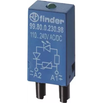 FINDER Indicador LED 110-240V 99.80.0.230.98 AC/DC LED verde 99.80.0.230.98 (9980023098)