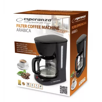 Máquina de café de filtro ESPERANZA EKC005 — depósito de água de 1,8 l, preto, 950 W