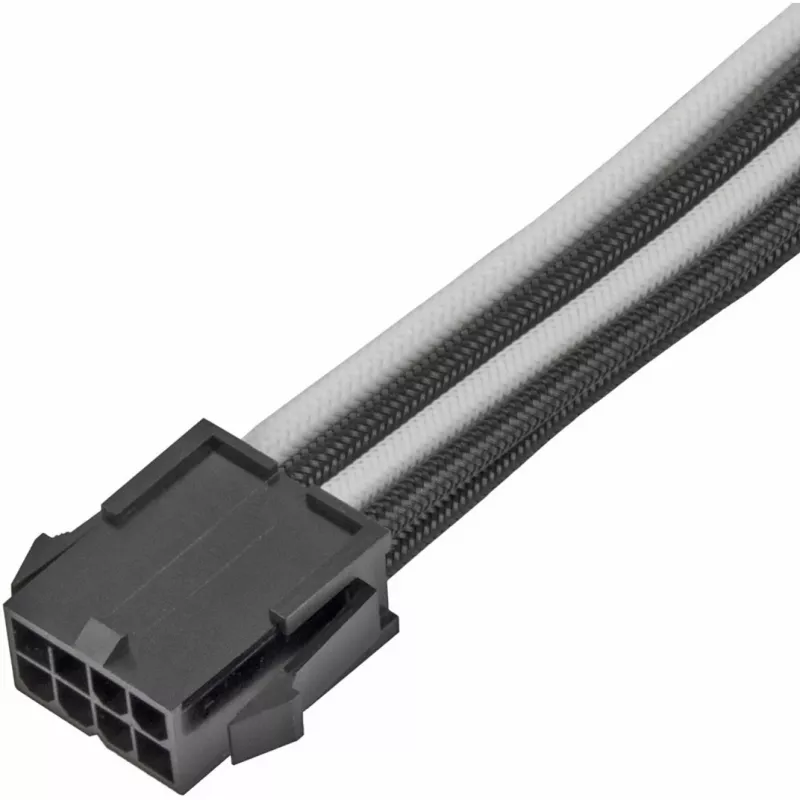 Cabo de extensão de alimentação SILVERSTONE PP07E 8‑pin PCIe 30 cm (preto/branco)