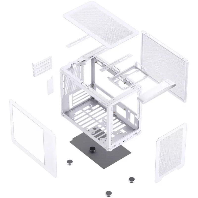 Caixa de PC Jonsbo C6 MAX, caixa mini, Micro-ATX, vidro temperado - branca