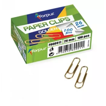 Clips Forpus, amarelo metal, 26 mm redondos (100) 1104-006