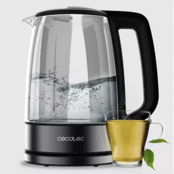 Chaleira elétrica Cecotec | ThermoSense 340 Clear | Elétrica | 2200 W | 1,7 L | Vidro | Base rotativa 360° | Transparente