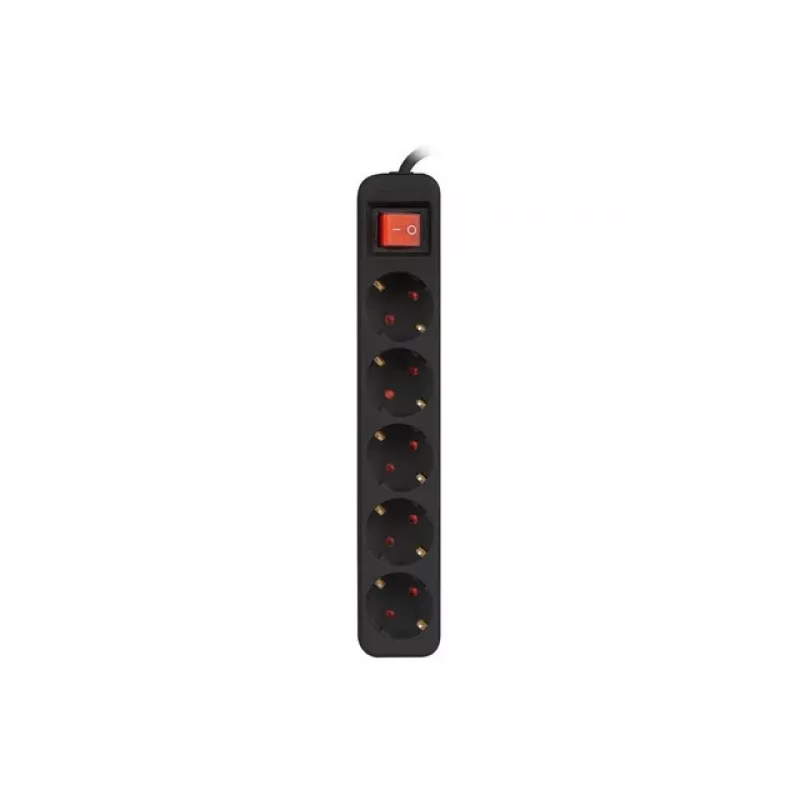 Cabo de extensão elétrica Lanberg PS1-05F-0300-BK 3m 5 tomadas interior preto
