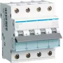 Hager MBN632. Corrente nominal: 32 A. Tipo: característica B, número de módulos (máx.): 4 módulos. Largura: 70 mm, profundidade: 70 mm, altura: 83 mm (MBN632)