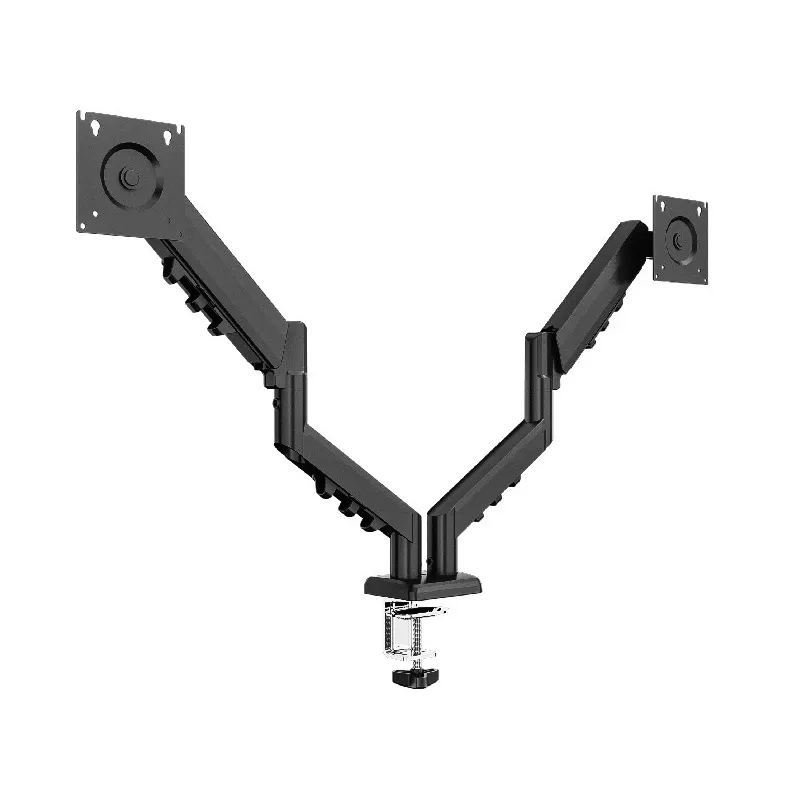 Suporte de monitor de secretária com braço duplo TRACER TRAUCH47660 — braços metálicos ajustáveis, máx. 18 kg, VESA até 100×100, para ecrãs de 13–32 polegadas