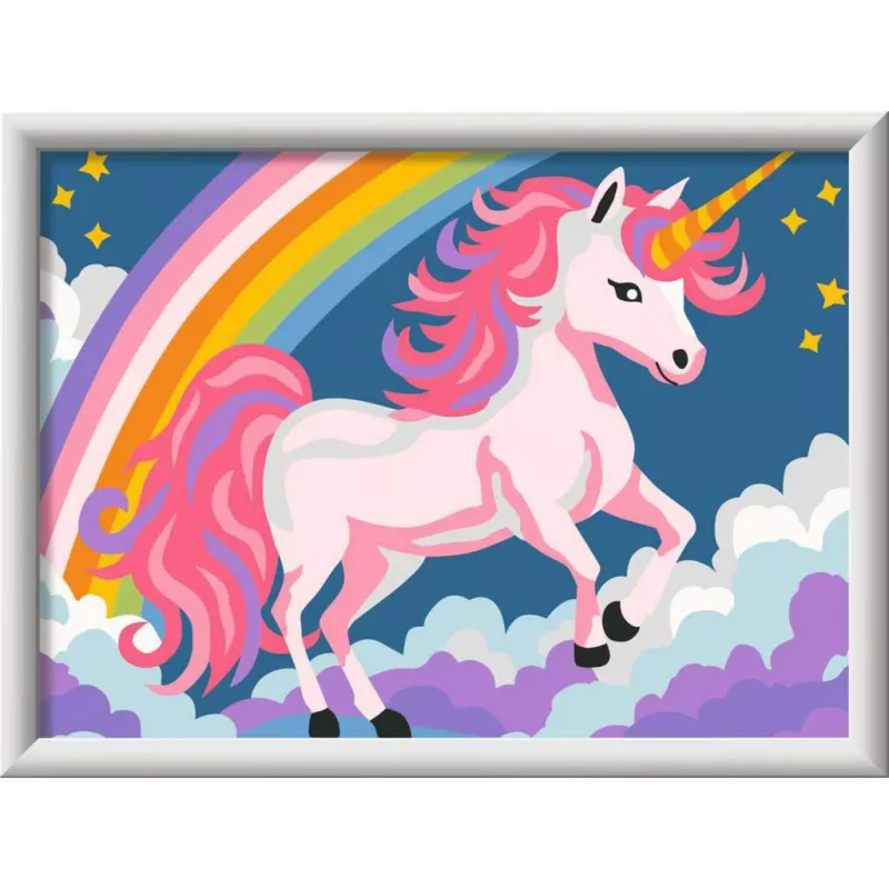 Conjunto de pintura por números Ravensburger CreArt Rosa Unicórnio pintura