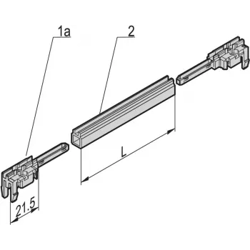 SCHROFF calha de guia tipo acessório, PC, 280 mm (24568-381)