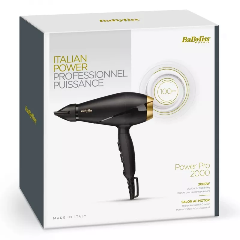 Secador de cabelo BaByliss 6704E 2000 W preto, dourado