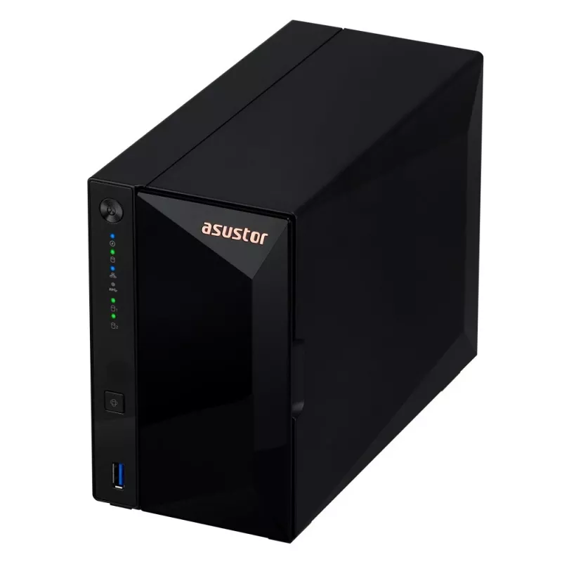Asustor DRIVESTOR 2 Pro Gen2 AS3302T v2 NAS Realtek RTD1619B 2 GB DDR4 ADM preto
