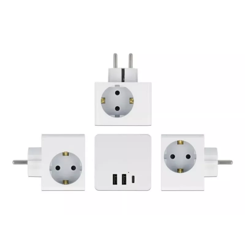 Adaptador de ficha de rede tipo F DeLOCK 11496 2 portas USB 5 V 2,4 A 3 A