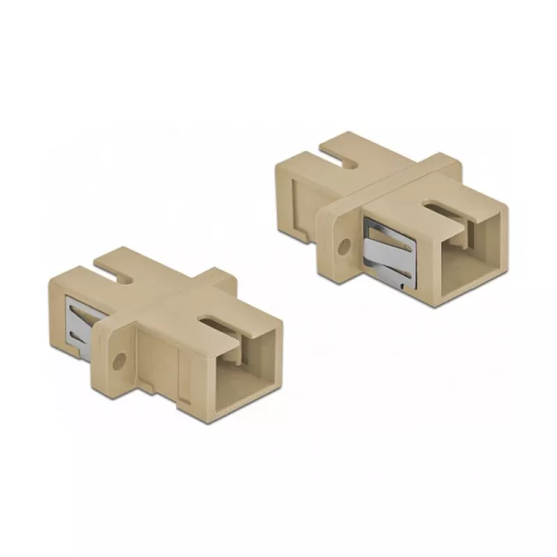 Conector de fibra ótica SC fêmea–fêmea DELOCK 85993, bege, pack de 4