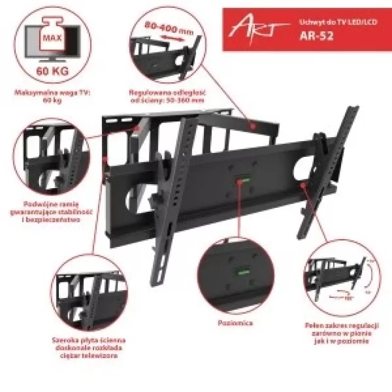 Suporte para TV LCD/LED 14-42 35 kg ART AR-44
