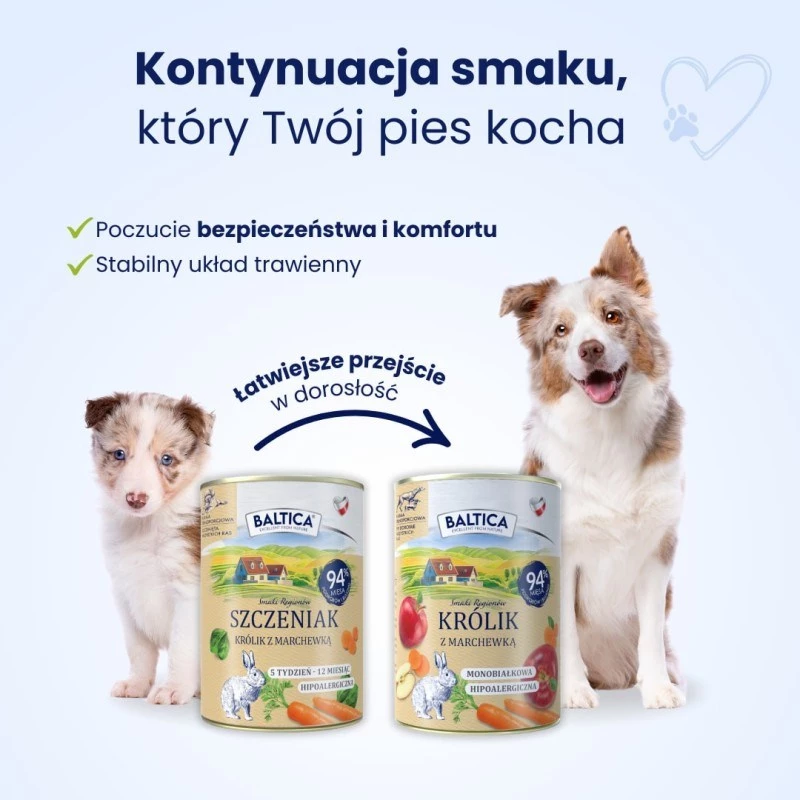 BALTICA regional flavours Puppy coelho com cenoura - comida húmida para cães - 400 g