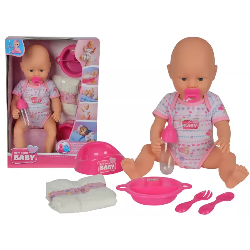 Boneca bebé SIMBA New Baby Born Bobas 105032533 – corpo de borracha, tamanho recém-nascido