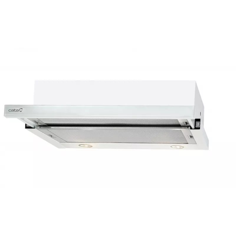 CATA TF 2003 600 GWH exaustor telescópico, 60 cm, 390 m³/h, LED, classe energética C, vidro branco